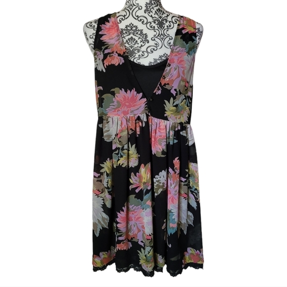 Anthropologie Maeve Violetta sheer floral babydoll dress size small​ - Picture 2 of 15